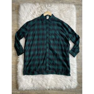 S&A Dark Green Long Sleeve Oversized Flannel S